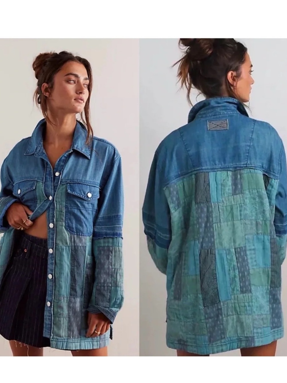 NWOT FREE PEOPLE We The Free Heritage Quilted Shirt SZ: L